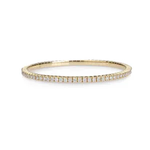 18K Stretch Round Diamond Mini Tennis Bracelet, 2.5 Carats, Lab Grown