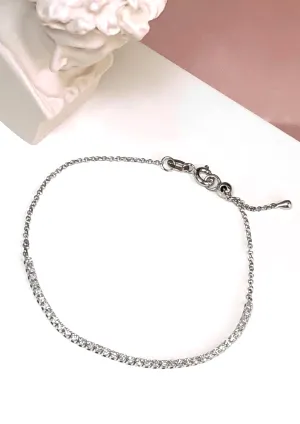 18k White Gold Half Tennis Diamond Bracelet