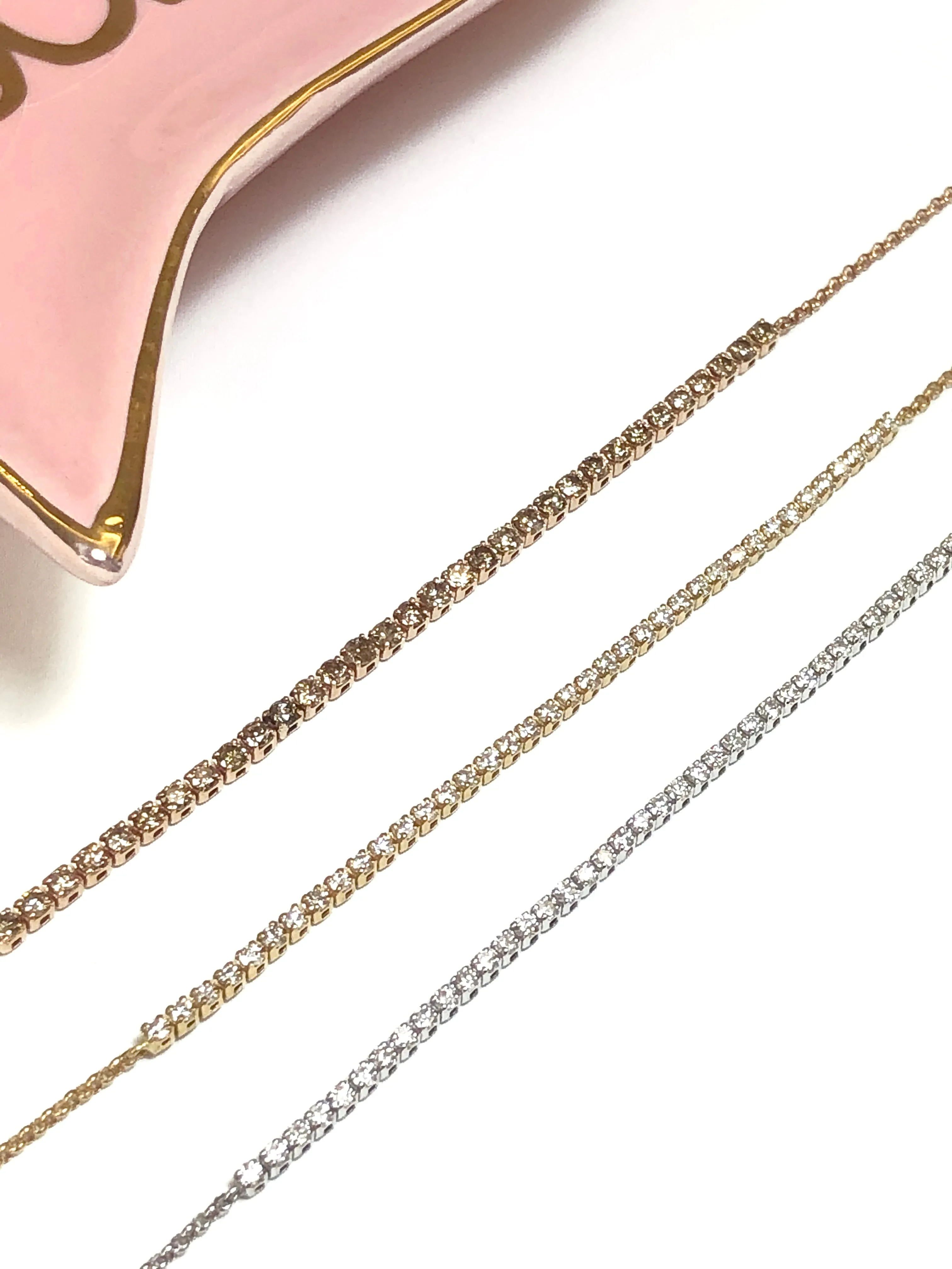 18k White Gold Half Tennis Diamond Bracelet