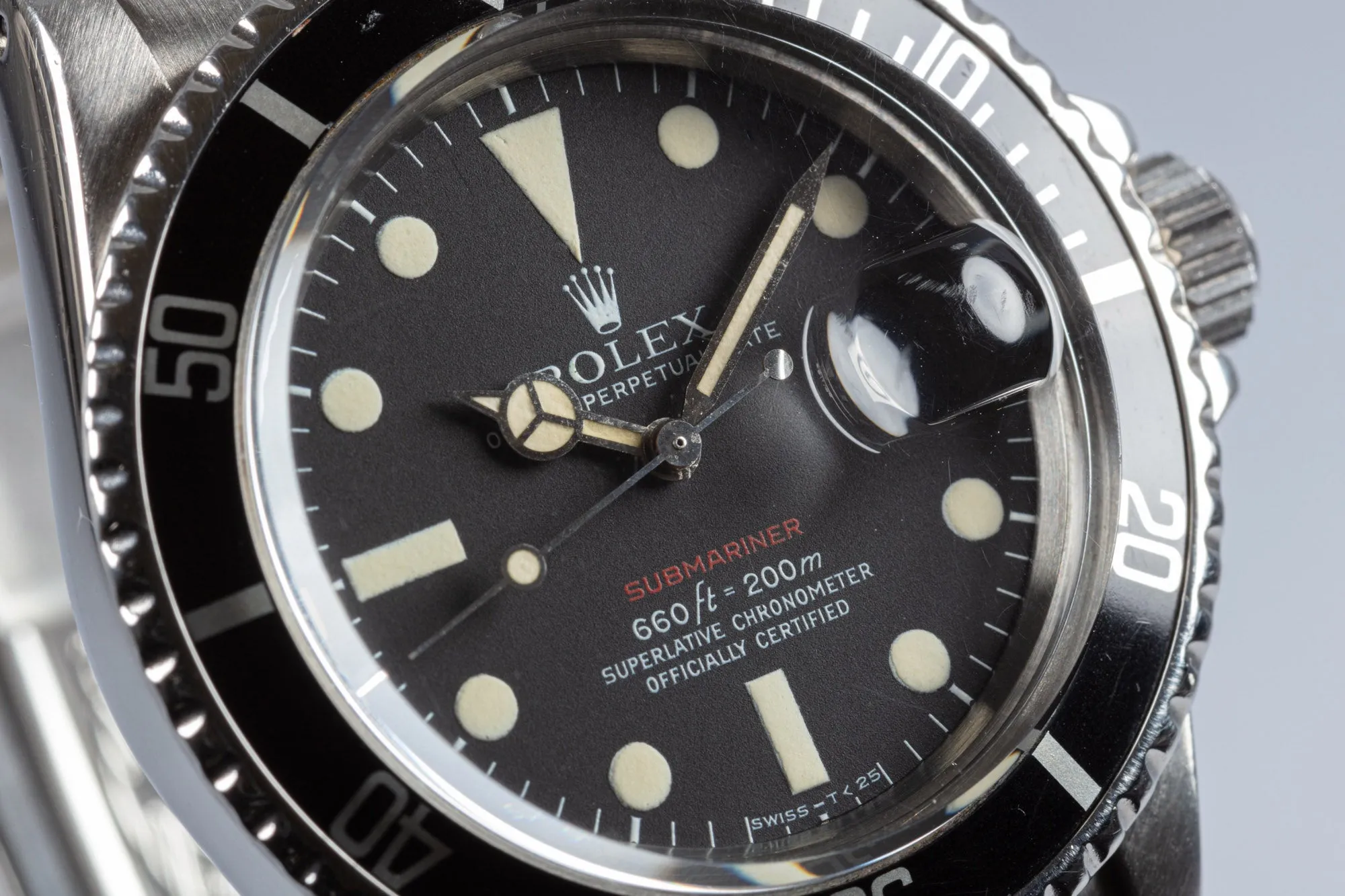 1972 Rolex 1680 Red Submariner MK 5 Dial with Rolex Service Card