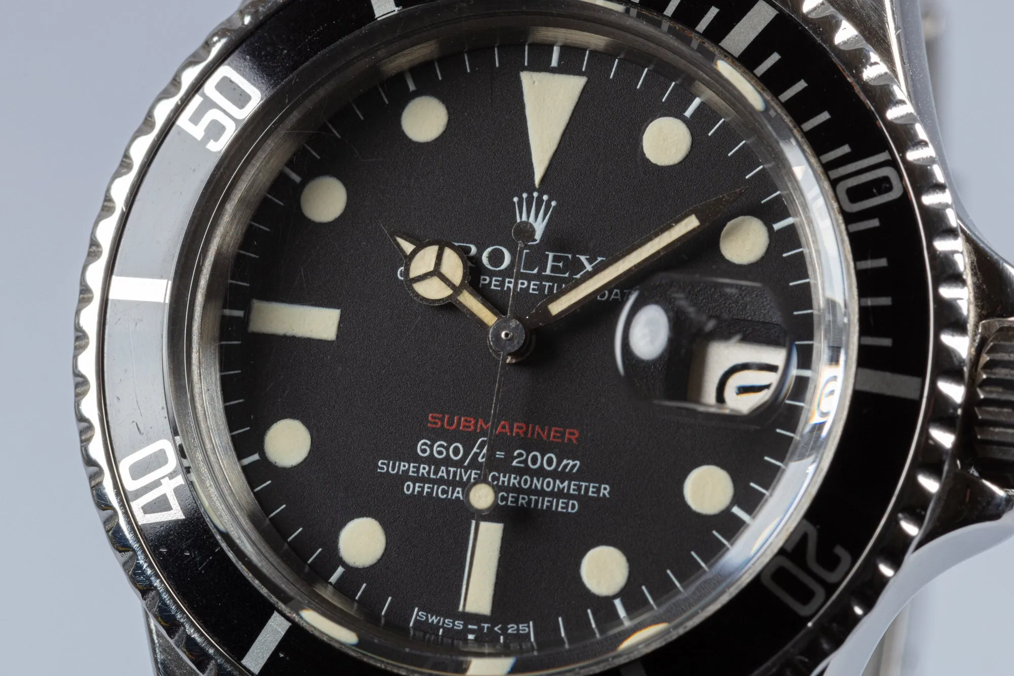 1972 Rolex 1680 Red Submariner MK 5 Dial with Rolex Service Card