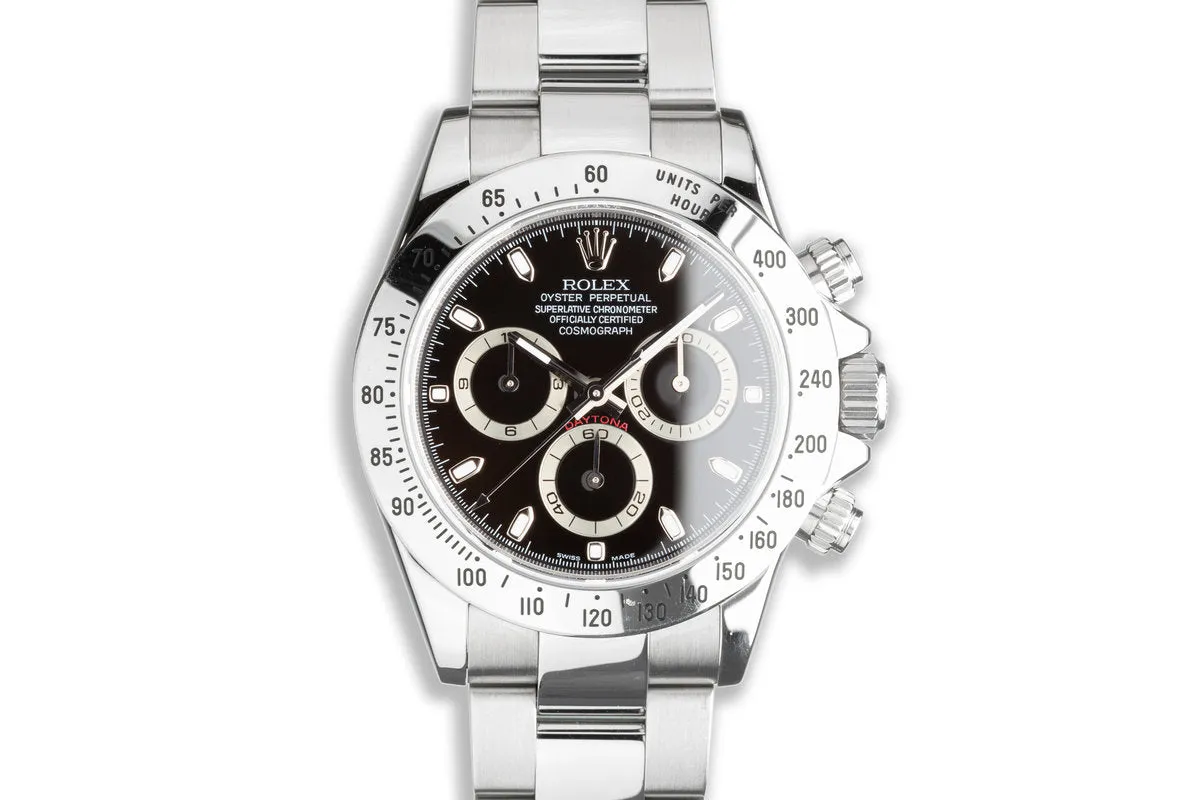 2008 Rolex Daytona 116520 Black Dial with Box & Card