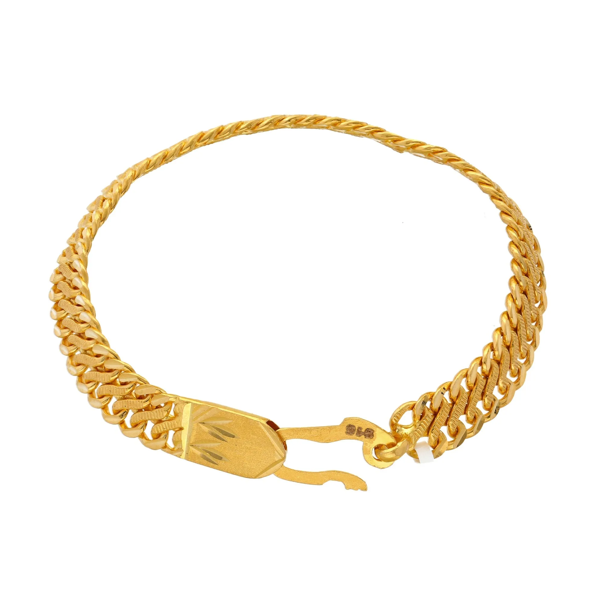 22K Yellow Gold Men's Chain Link Bracelet  (25.2 gm)