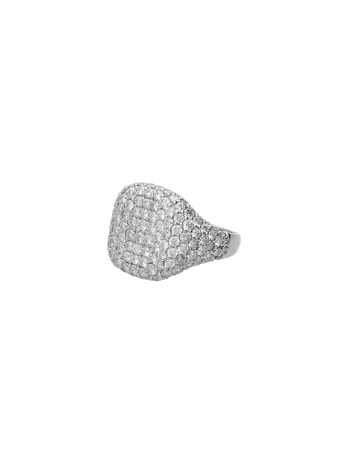 2.80ct Diamond 18K Gold Pave Signet Ring