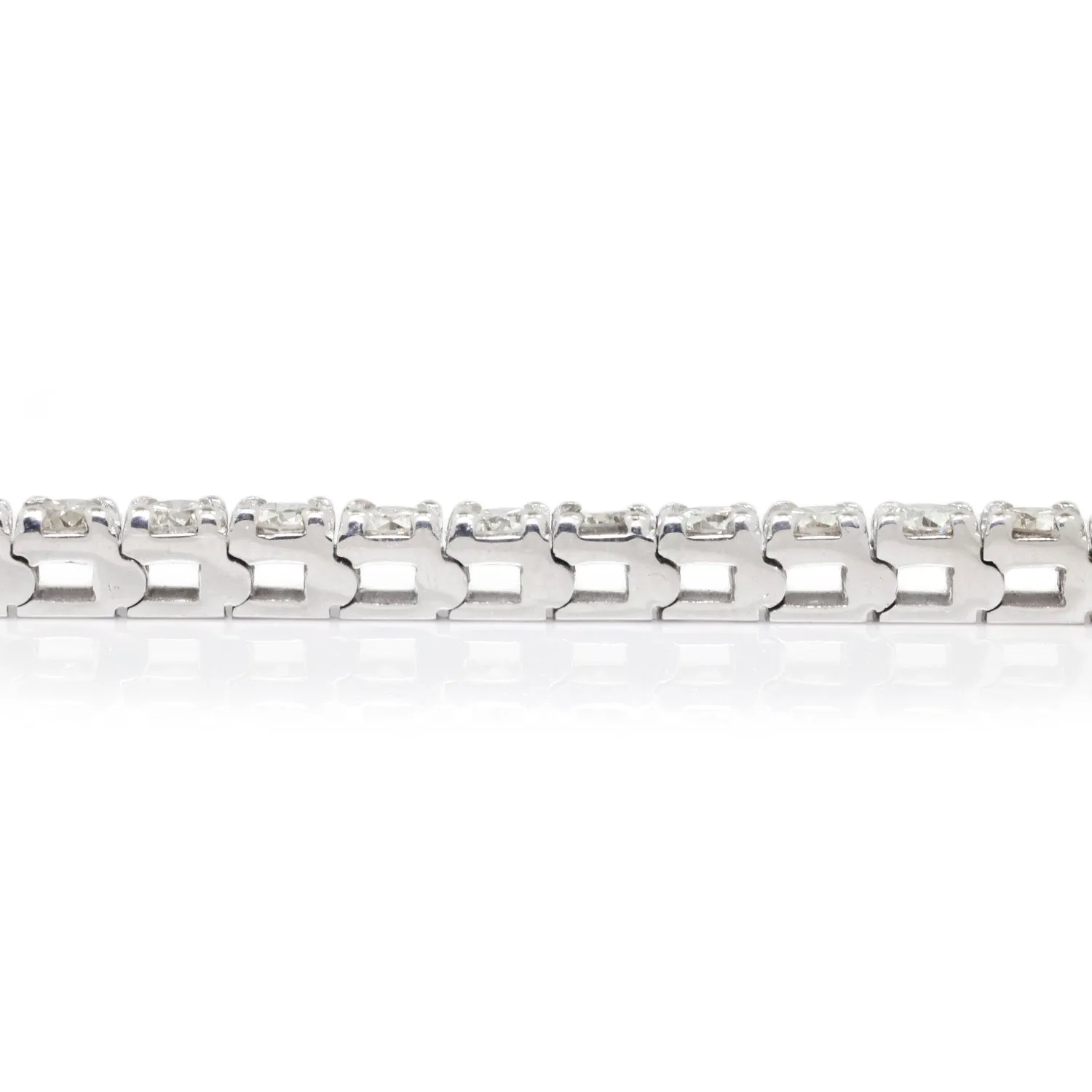 4CT Round Diamond Line Tennis Bracelet 14K White Gold