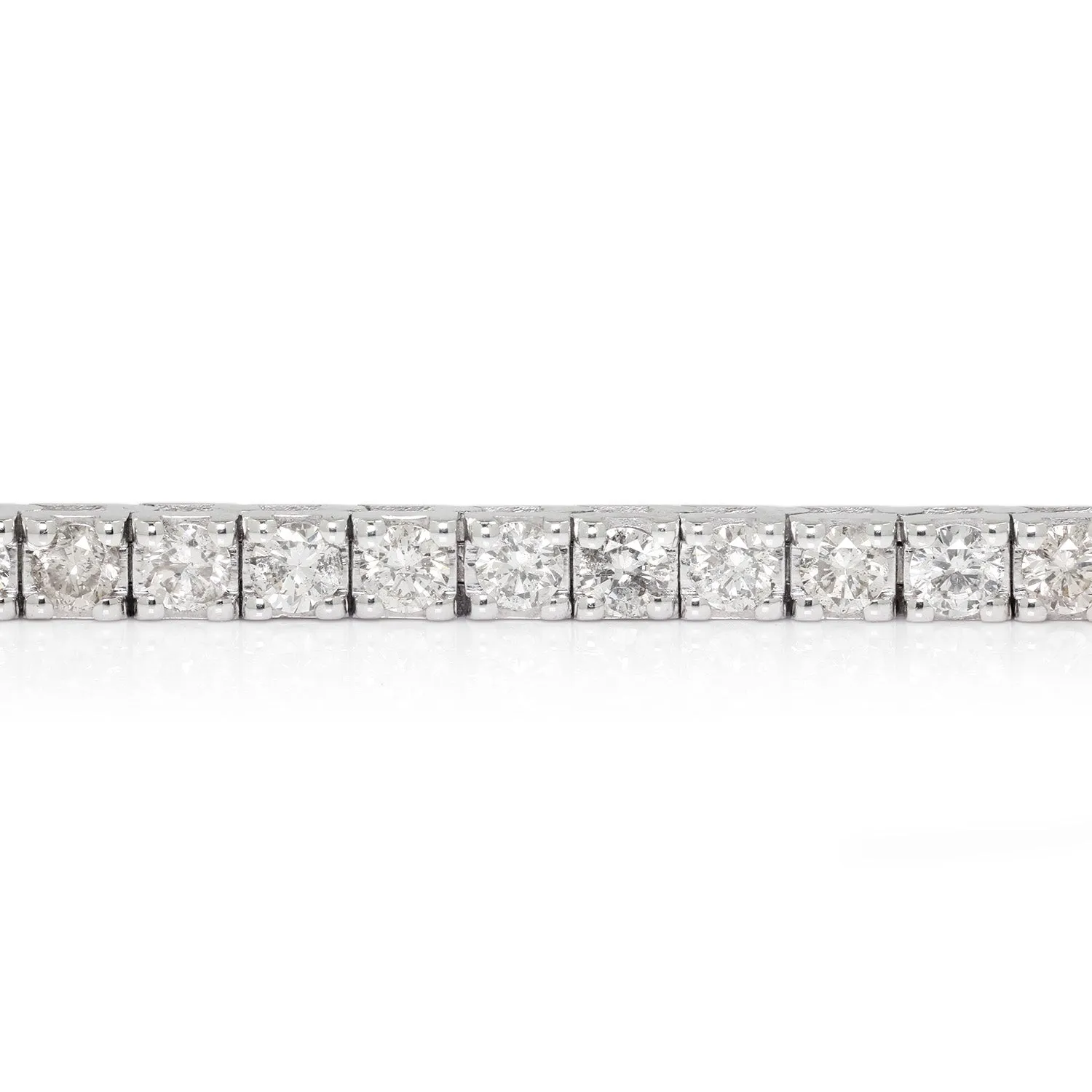 4CT Round Diamond Line Tennis Bracelet 14K White Gold