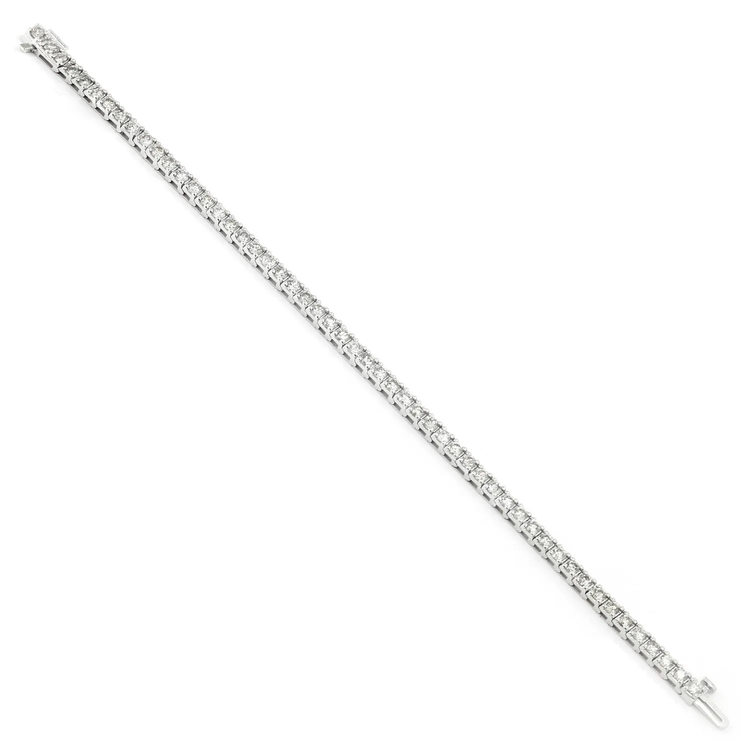 4CT Round Diamond Line Tennis Bracelet 14K White Gold