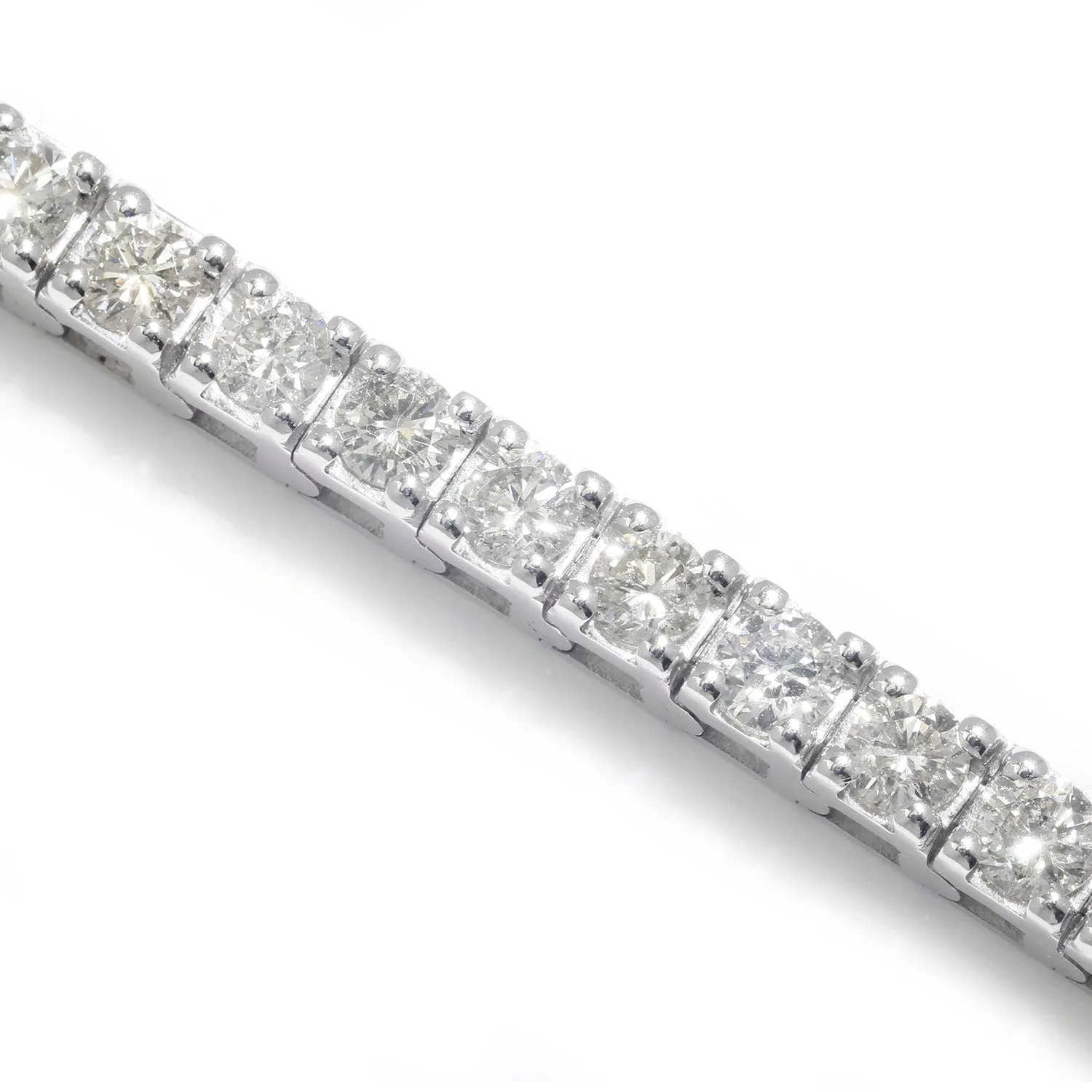 4CT Round Diamond Line Tennis Bracelet 14K White Gold