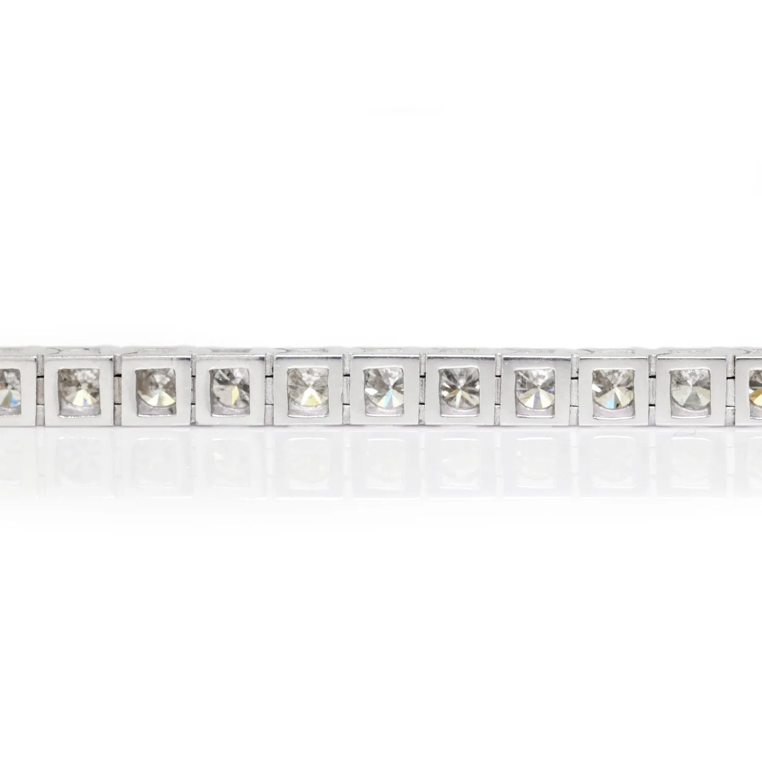 4CT Round Diamond Line Tennis Bracelet 14K White Gold