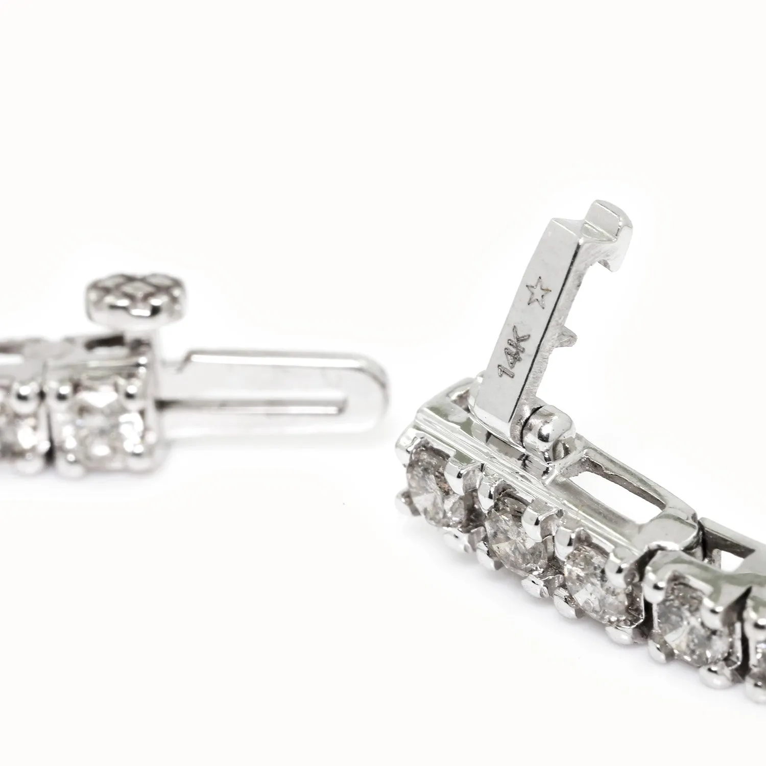 4CT Round Diamond Line Tennis Bracelet 14K White Gold