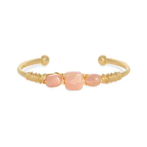 5 for 60% Off - Peach Moonstone Cuff: The Georgia (Gold)