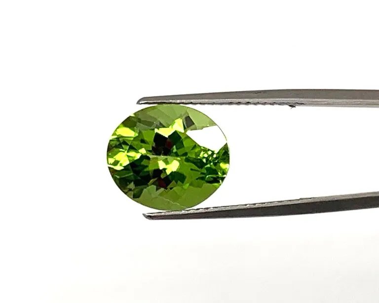 7.34 Carat Peridot Oval, Unset Loose 3-Stone Engagement Ring, Pendant Gemstone