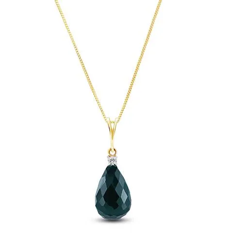 8.85 Carat 14K Solid Yellow Gold Jada Emerald Diamond Necklace