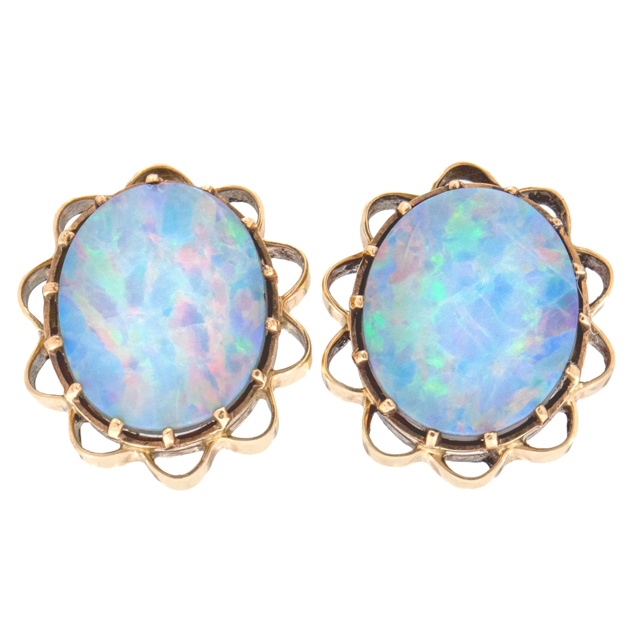 9ct Gold Opal Doublet Stud Earrings