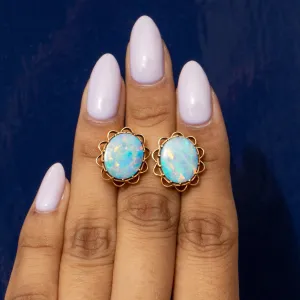 9ct Gold Opal Doublet Stud Earrings