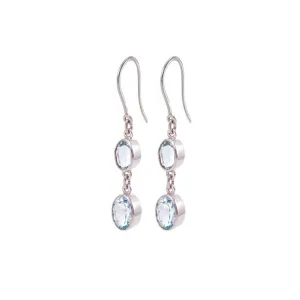 9k White Gold Aquamarine Drop Earrings