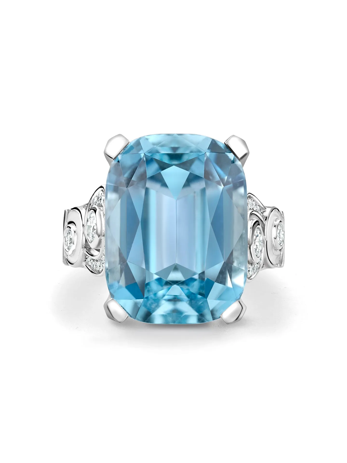 A Family Journey Geneva Aquamarine Platinum Ring