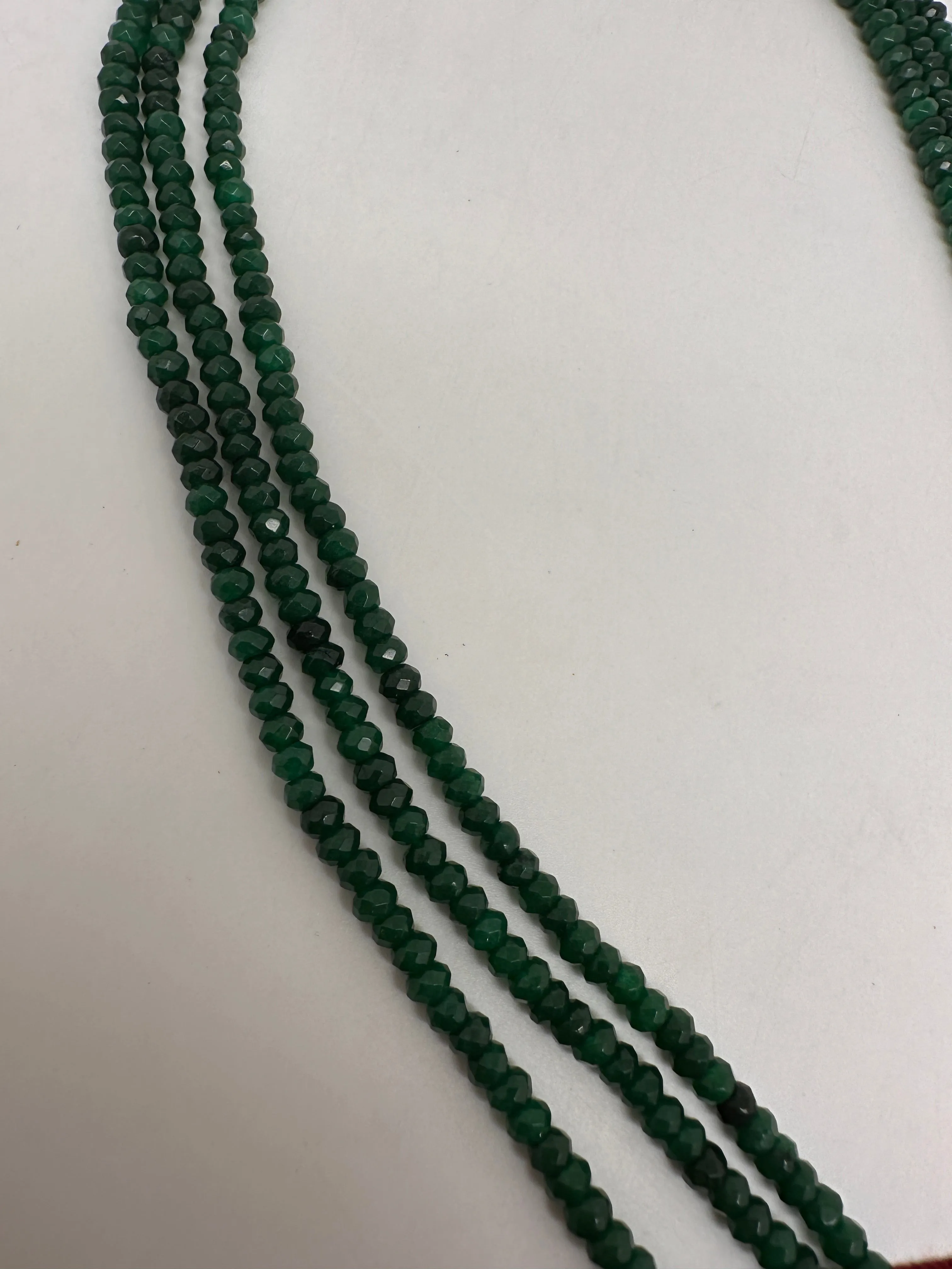 AD Green Stone Pendent Emerald Green Beads Mala
