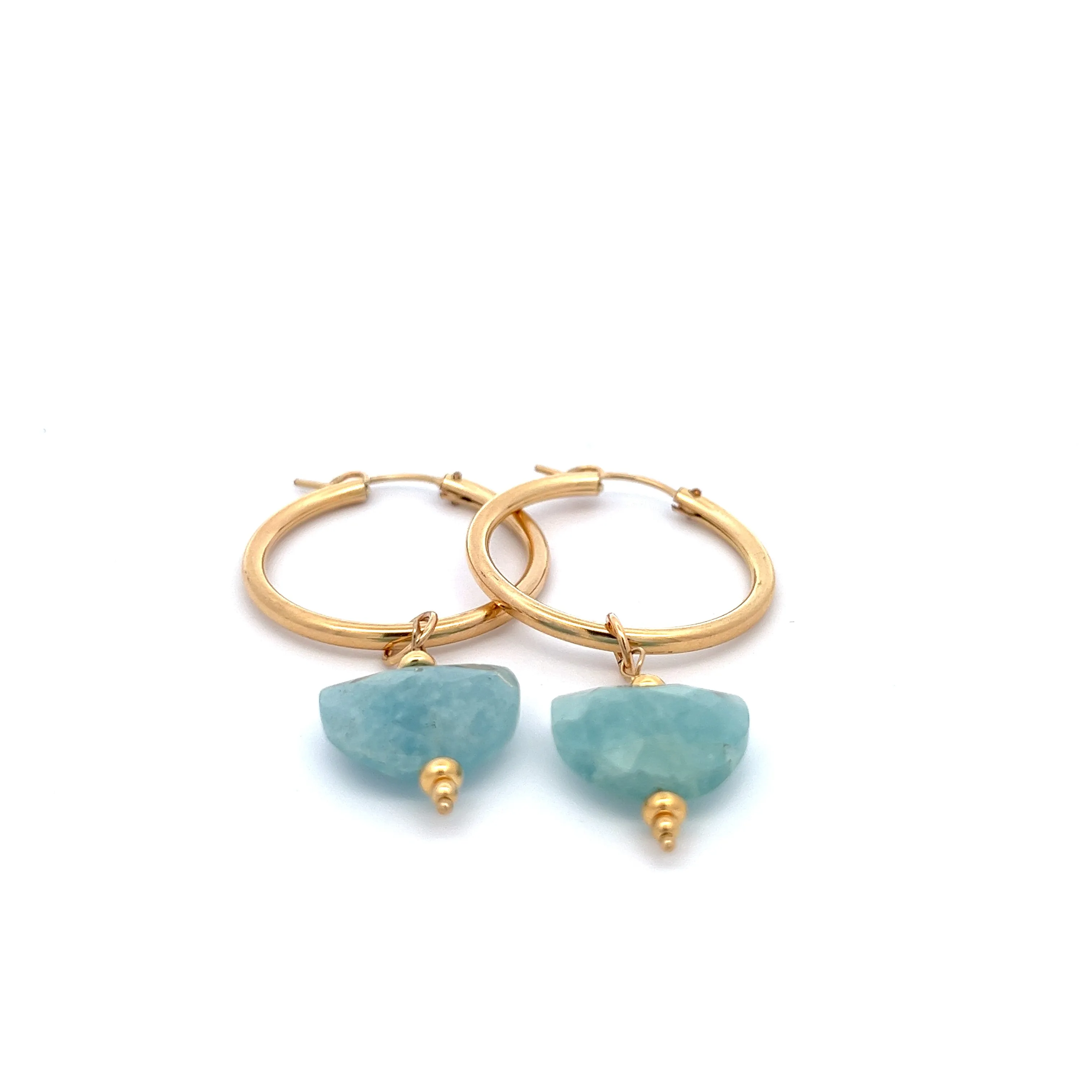 aegean - crescent aquamarine hoop earrings