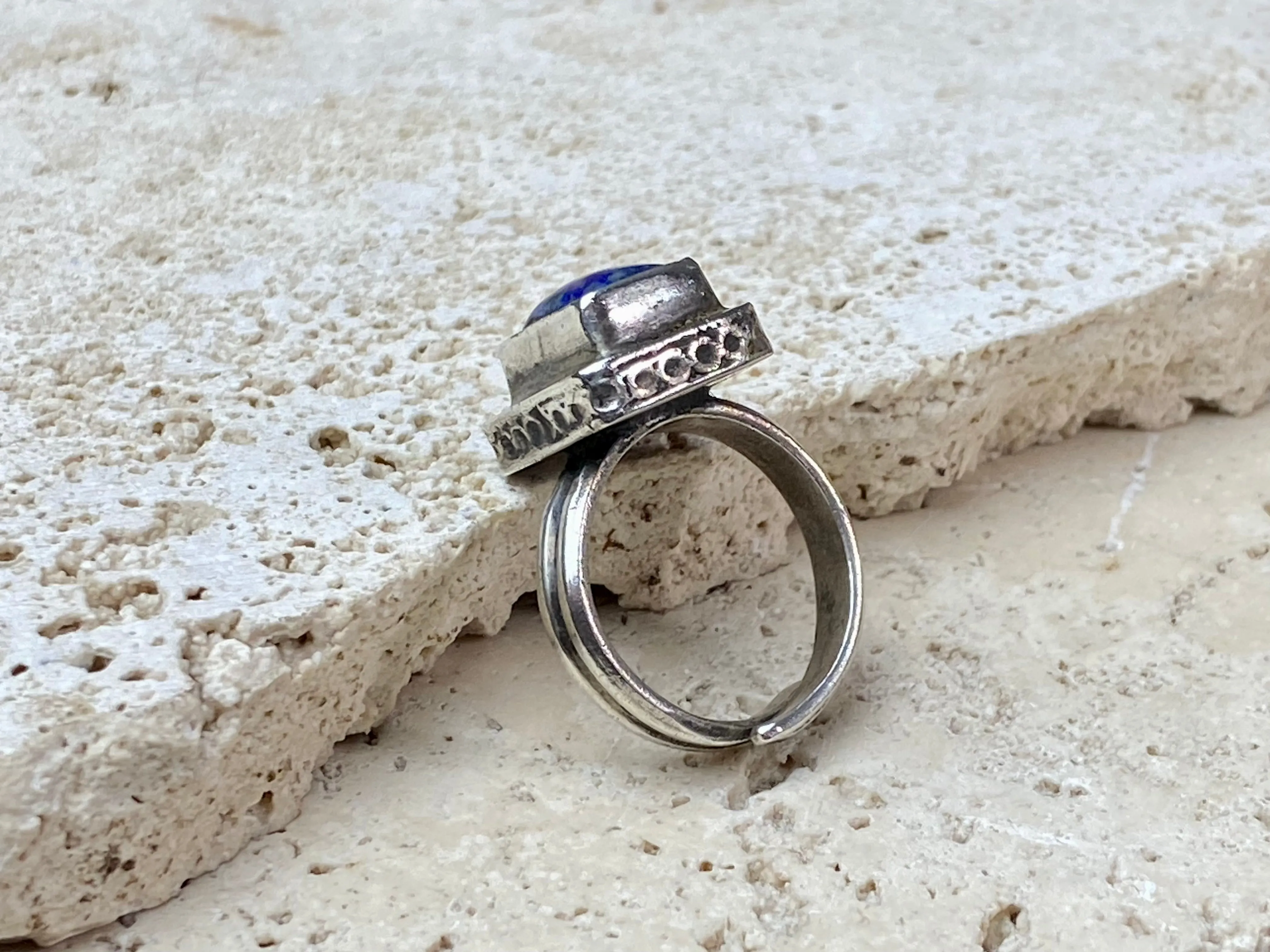 Afghani Vintage Lapis Lazuli Silver Ring