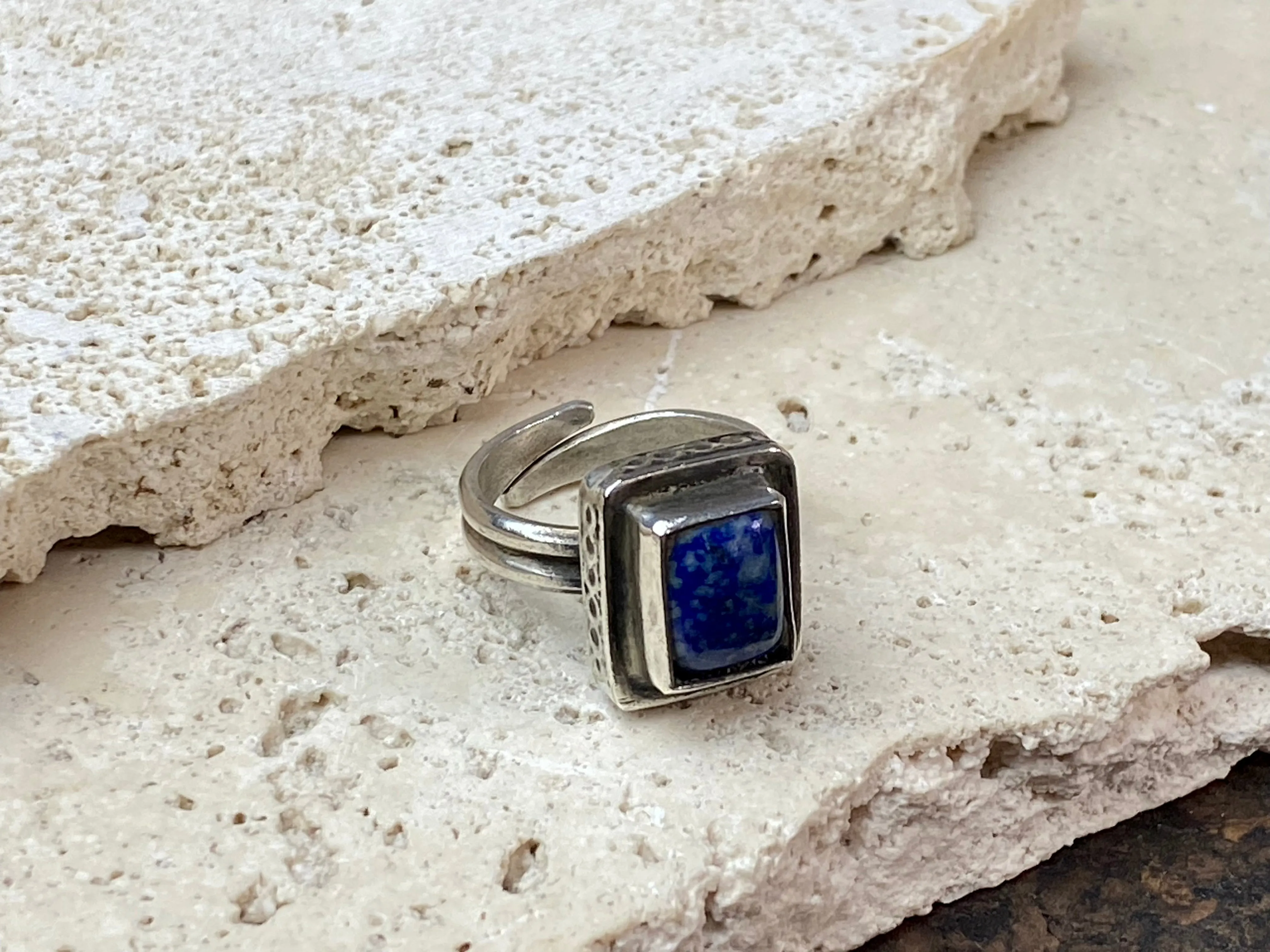 Afghani Vintage Lapis Lazuli Silver Ring