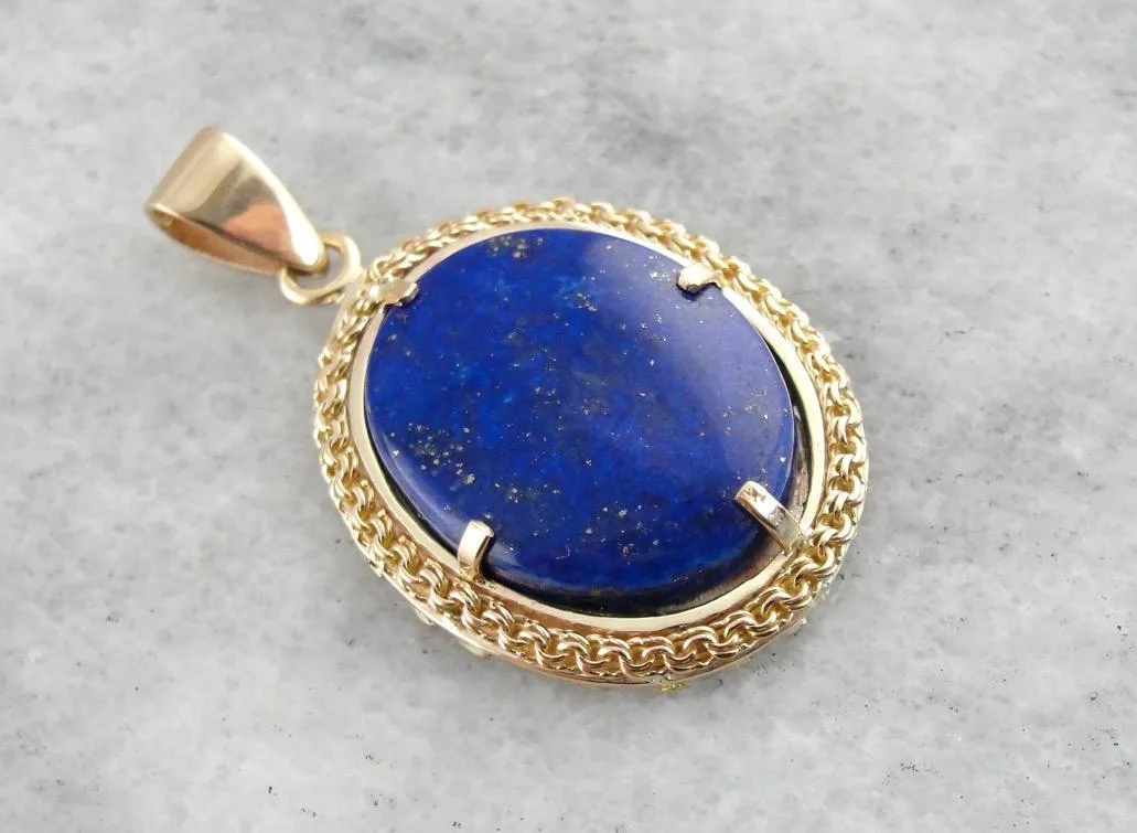 Alaskan Cabin: Fine Gold Nugget and Lapis Lazuli Pendant