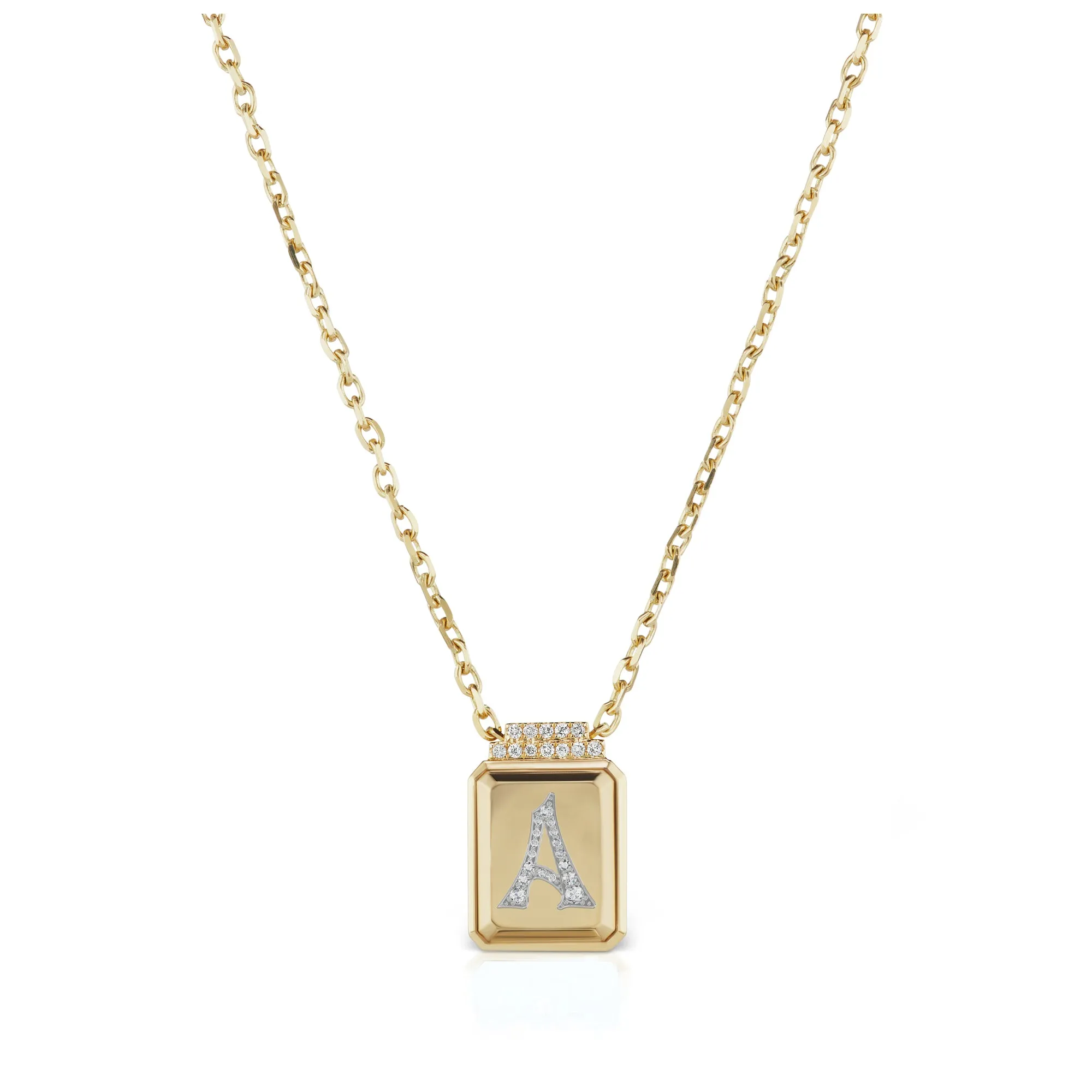 All-Gold Initial Signet Pendant