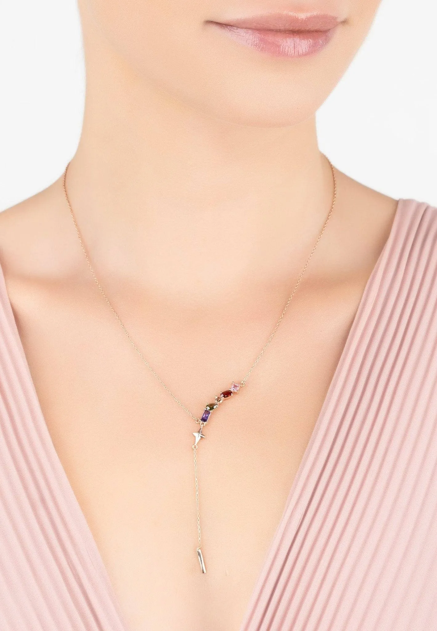 Amalfi Cascading Drop Necklace Rosegold