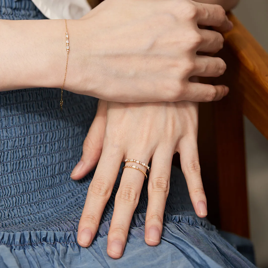 Amelia | White Sapphire Baguette Bracelet