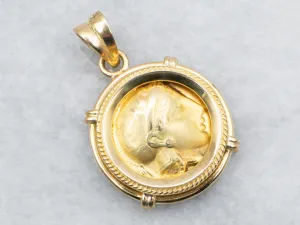 Ancient Greek Athena and the Owl Replica Pendant