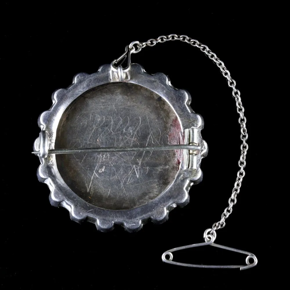 Antique Victorian Sterling Silver Floral Brooch Circa 1880