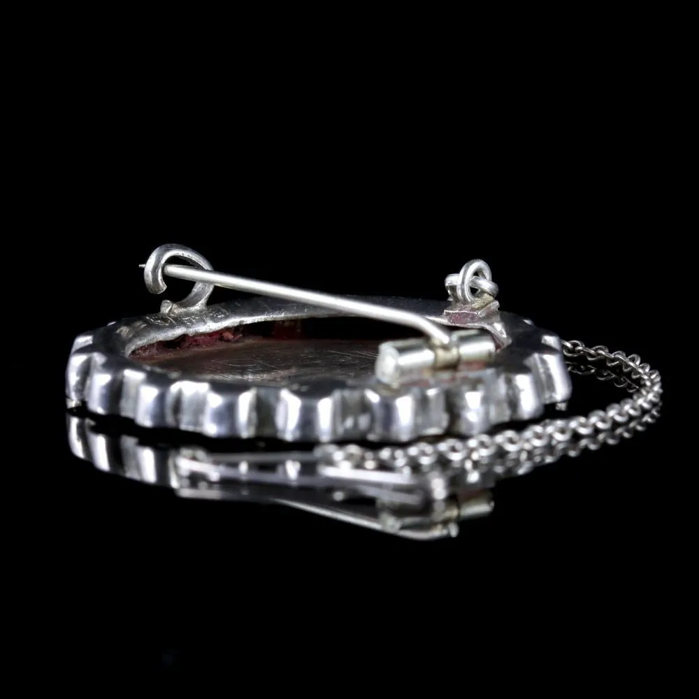 Antique Victorian Sterling Silver Floral Brooch Circa 1880