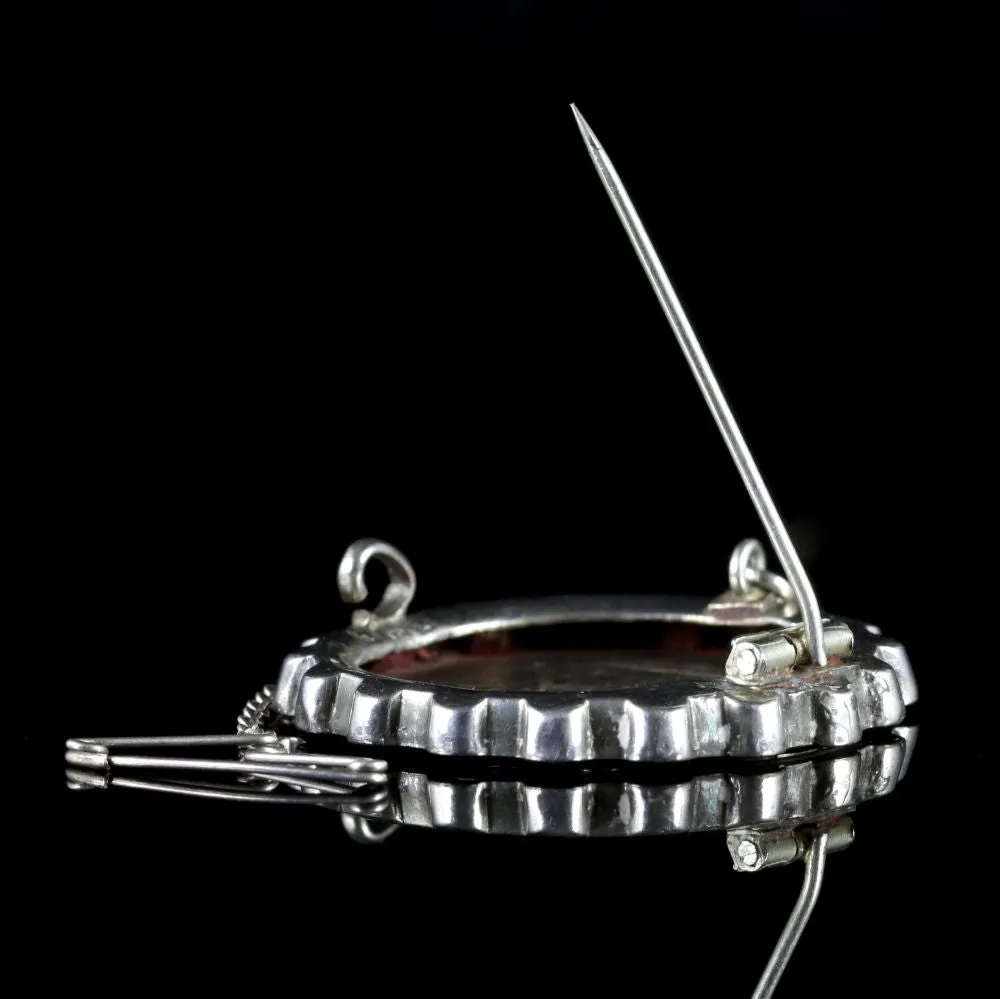 Antique Victorian Sterling Silver Floral Brooch Circa 1880