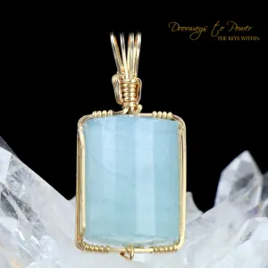 Aquamarine Crystal Pendant 14k 'Mastery Series'