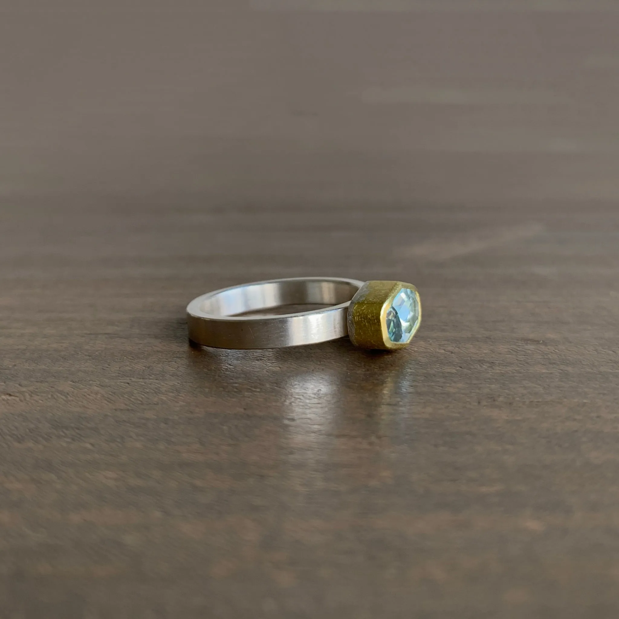 Aquamarine East-West Ring