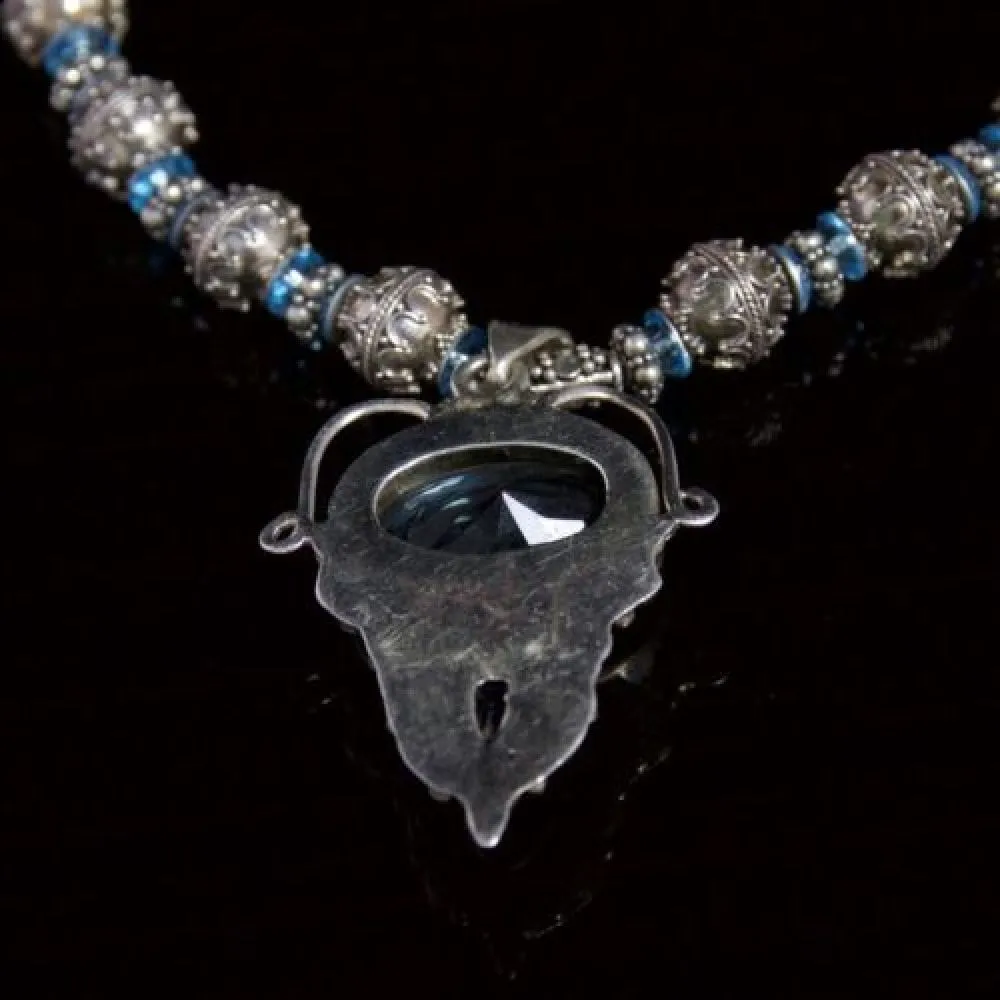 Aquamarine Silver Large Pendant Aqua Necklace – Fabulous Collar