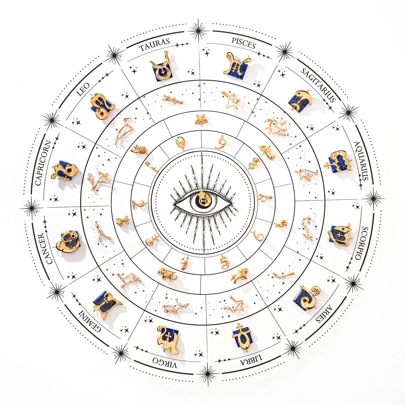 Aries Zodiac Studs