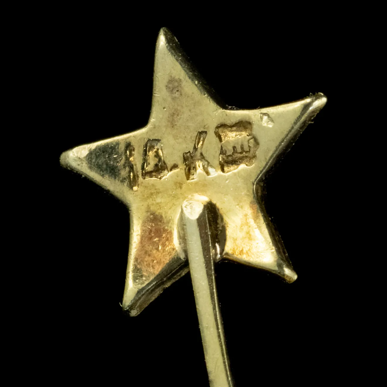 Art Deco Suffragette Floral Star Lavaliere Necklace 14Ct Gold Circa 1930