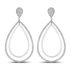 Audrey Diamond Earrings (4.25 ct Diamonds) in White Gold
