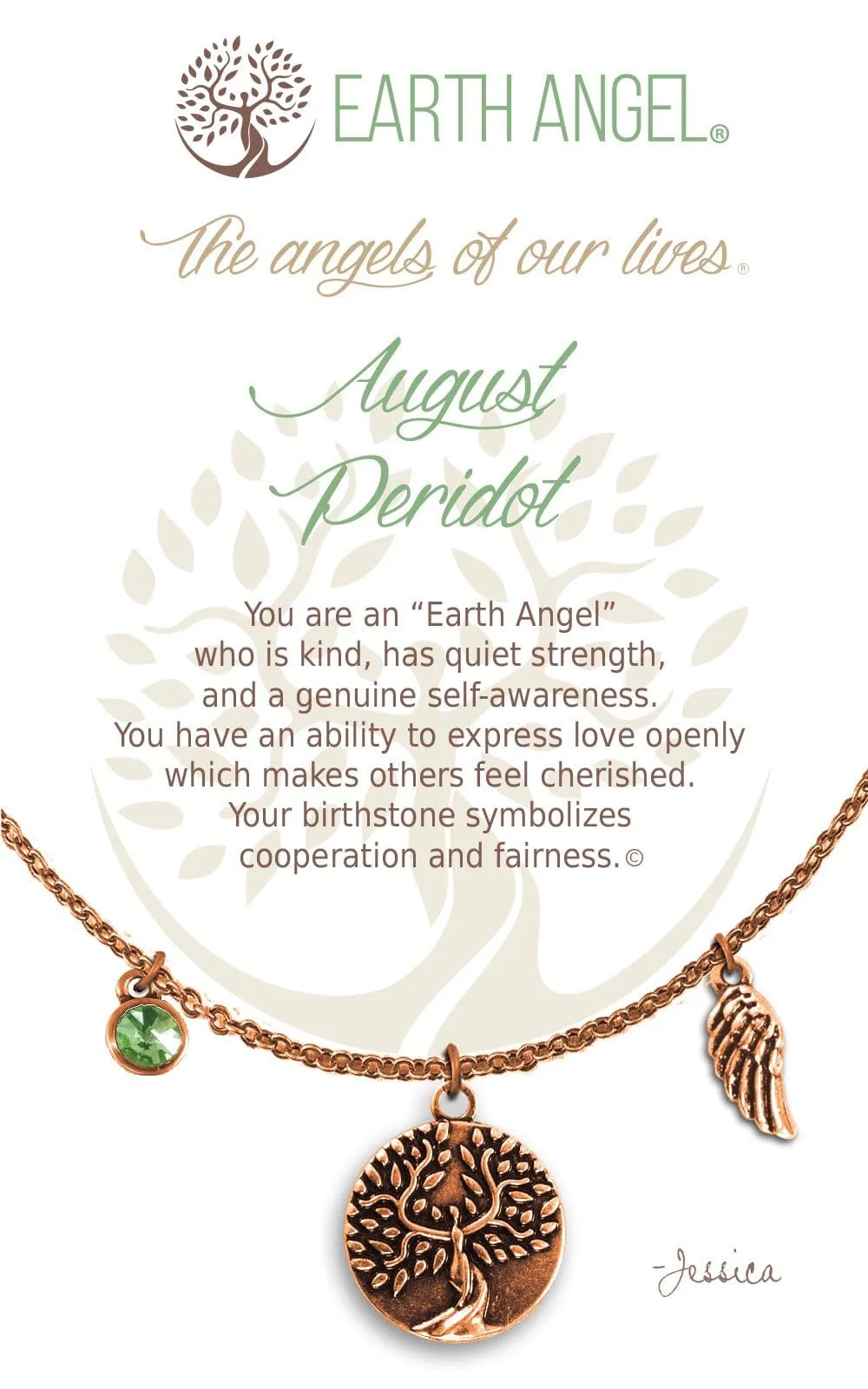 August - Peridot: Birthstone Necklace