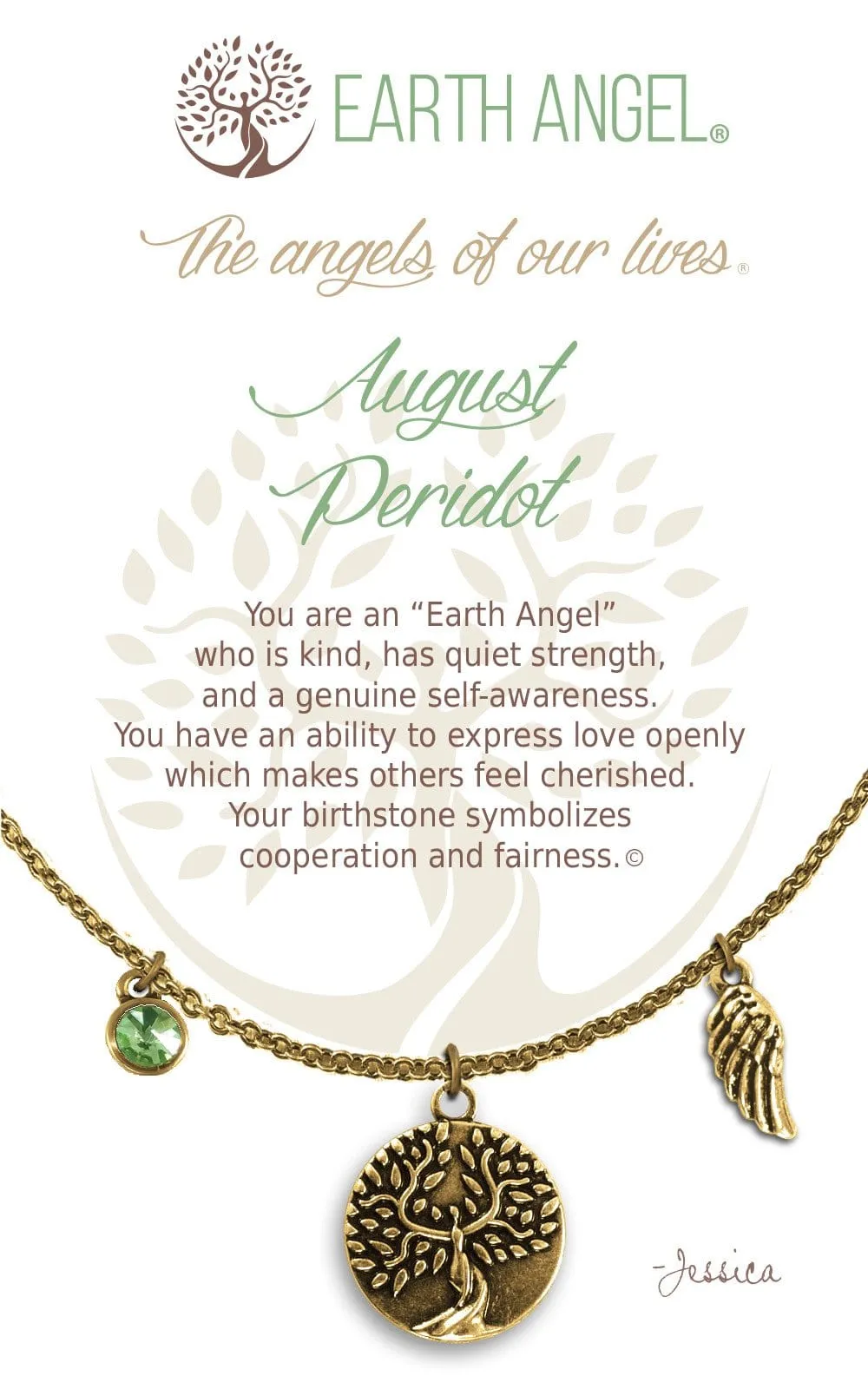 August - Peridot: Birthstone Necklace