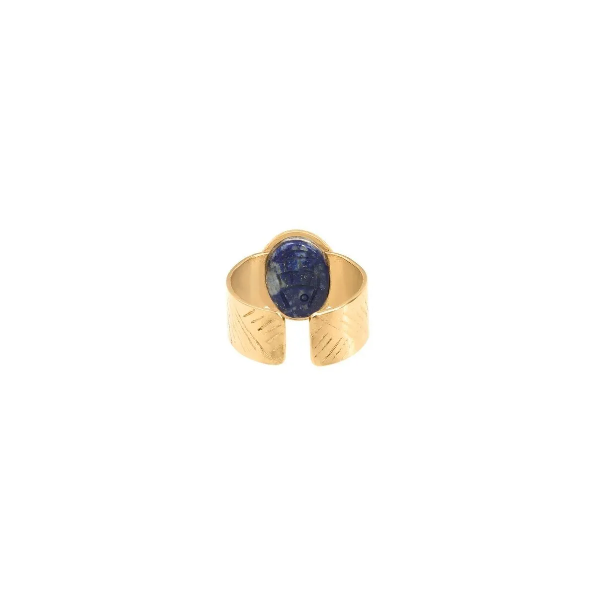 Bague Dorée Khepri Lapis Lazuli