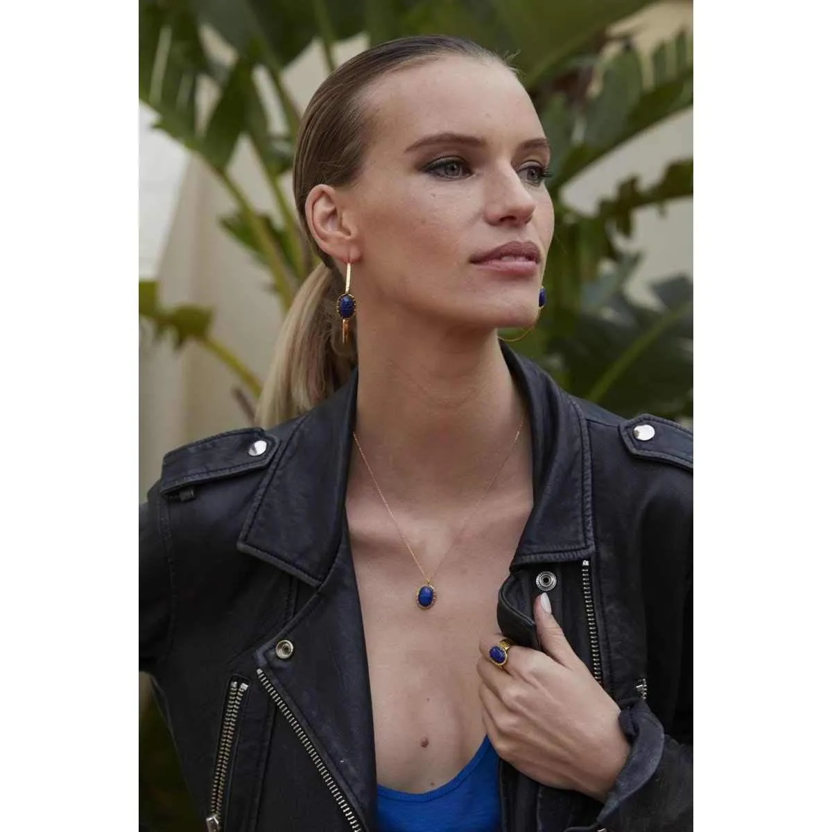 Bague Dorée Khepri Lapis Lazuli