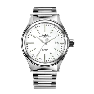 Ball Fireman White Dial Steel 40mm Automatic