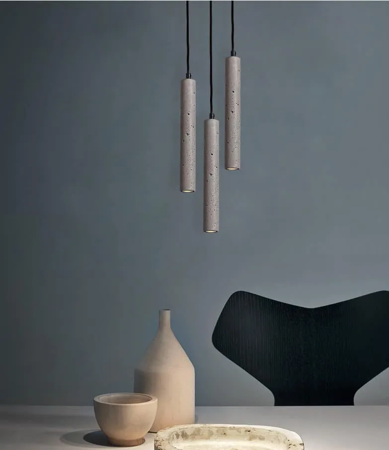 Bamceena Cylindrical Tube Cement Pendant Lamps