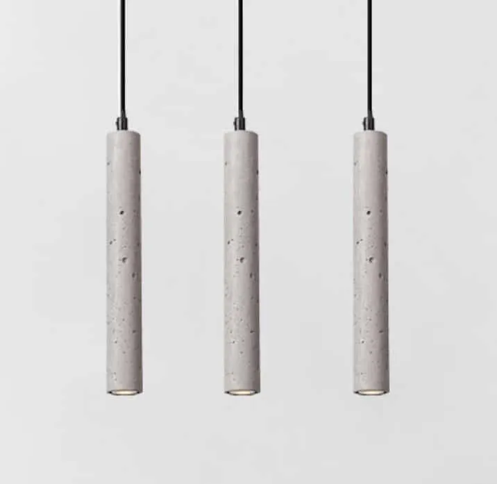 Bamceena Cylindrical Tube Cement Pendant Lamps