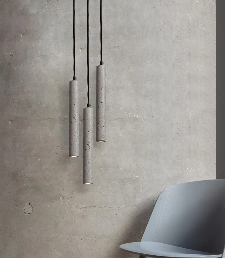 Bamceena Cylindrical Tube Cement Pendant Lamps