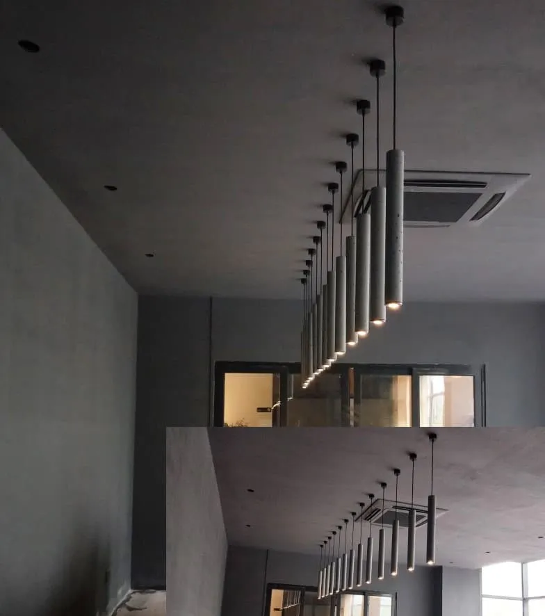 Bamceena Cylindrical Tube Cement Pendant Lamps