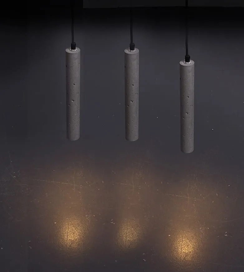 Bamceena Cylindrical Tube Cement Pendant Lamps