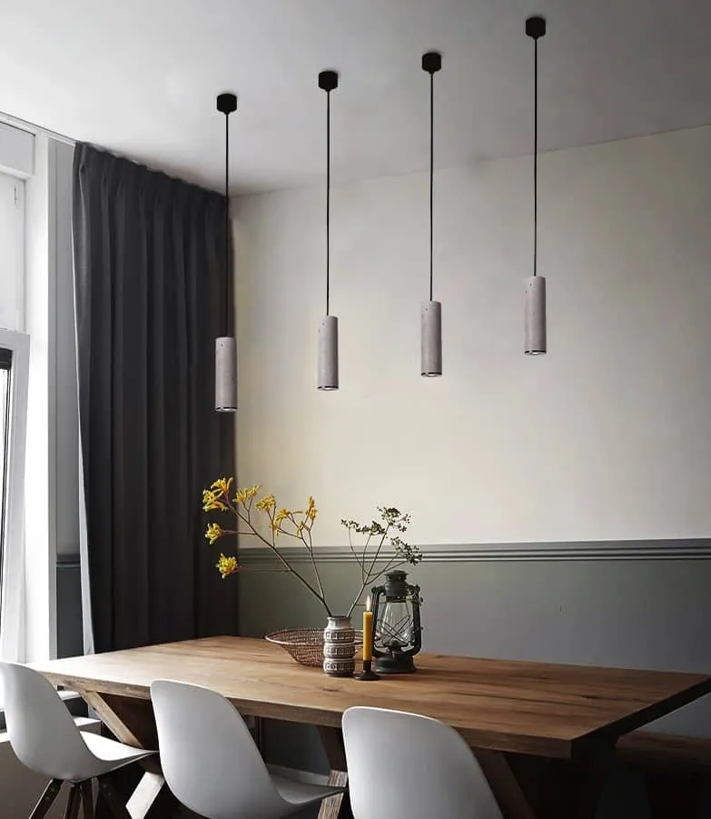 Bamceena Cylindrical Tube Cement Pendant Lamps